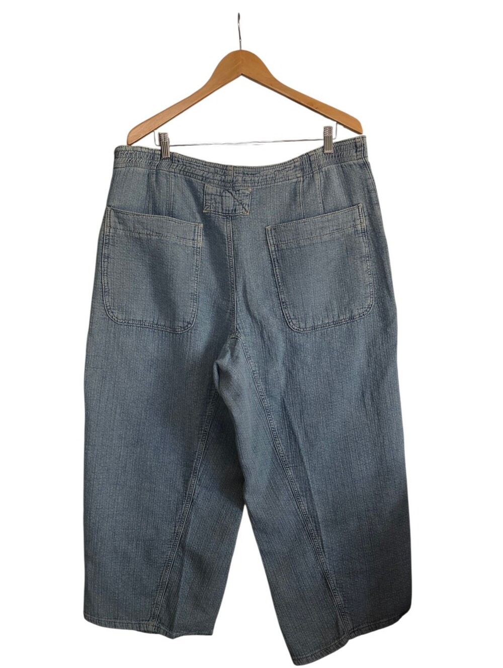 Free People We The Free Midnight Voyage Harem Pants in Light Blue Wash - Picture 4 of 9